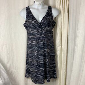 Eddie Bauer L TRAVEX Aster Crossover Dress Sleeveless Black Gray Travel